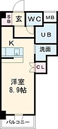 JMFResidence町田 ワンルームの間取図画像