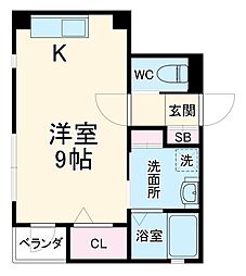 キーラゴー妙典 3階ワンルームの間取り