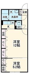 名古屋市営東山線 本陣駅 徒歩10分の賃貸マンション 1階1LDKの間取り