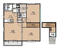 サンプレス　A 2階2LDKの間取り