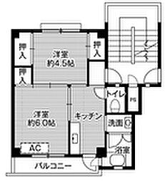 ビレッジハウス額原4号棟 2Kの間取図画像