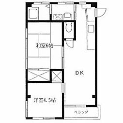 カーソルいわき 2DKの間取図画像