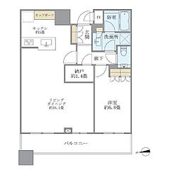JR山手線 目黒駅 徒歩3分の賃貸マンション 32階1LDKの間取り