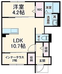 コンフォールM 1階1LDKの間取り