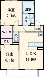パサージュ　Ｃ棟 2階2LDKの間取り