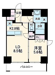 エクセレントシティ千葉中央 1LDKの間取図画像