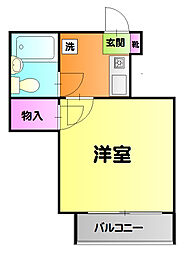 東京メトロ千代田線 綾瀬駅 徒歩12分の賃貸マンション 3階1Kの間取り