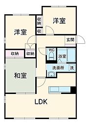 ＰＲＯＵＤ 2階3LDKの間取り