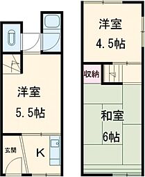 下森本40-74貸家 1階3Kの間取り