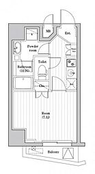 オーパスホームズ大泉学園II 4階1Kの間取り