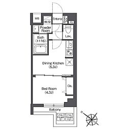 都営三田線 志村坂上駅 徒歩6分の賃貸マンション 4階1DKの間取り