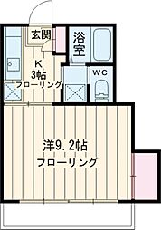 四方ハイツ 3階1DKの間取り