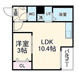 Jack inomoriI 3階1LDKの間取り