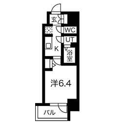 名古屋市営名城線 熱田神宮伝馬町駅 徒歩3分の賃貸マンション 5階1Kの間取り