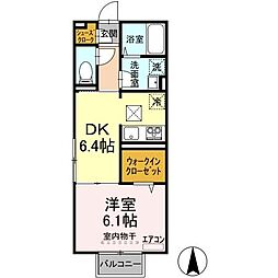 Ｍａｉｓｏｎ　Ｓｕｚｕｋｉ 1階1DKの間取り