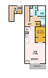 シャルム 2階ワンルームの間取り