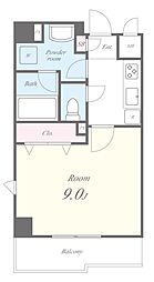 東京メトロ日比谷線 入谷駅 徒歩8分の賃貸マンション 4階1Kの間取り