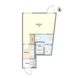 Ｔｈｅ　Ａｉｇｒｅｔｔｅ　Ｍｉｎａｍｉ‐Ｋａｍａｔａ 2階1Kの間取り