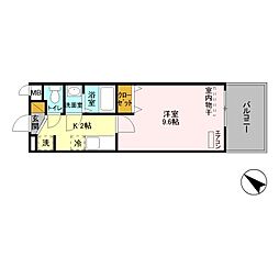 サクラビルディング 1Kの間取図画像