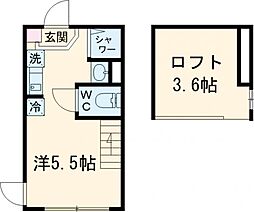 ＳＫフェリス金町 1階ワンルームの間取り