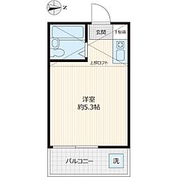 サンハイツ 2階ワンルームの間取り