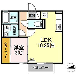 トロワ・エトワール 202 2階1LDKの間取り