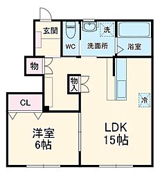 Villa　Frontier 1階1LDKの間取り