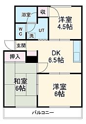 JR飯田線 東新町駅 徒歩9分の賃貸マンション 2階3DKの間取り