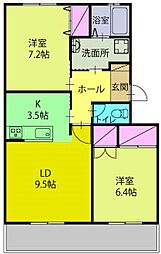 セイスイＨＩＬＬＳ 2階2LDKの間取り