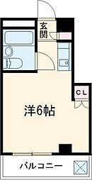 ニューハトリコーポIII 2階ワンルームの間取り