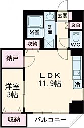 アイルプレミアム押上ノルド 5階1LDKの間取り