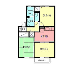 JR東海道本線 鴨宮駅 徒歩11分の賃貸アパート 1階3DKの間取り