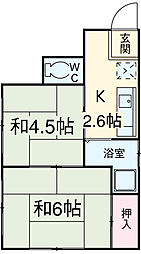 佐藤ビル 2階2Kの間取り