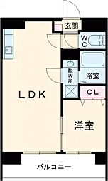 LIBTH千代 11階1LDKの間取り