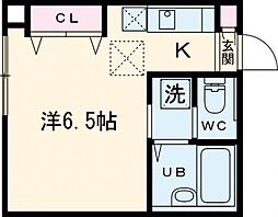 フォーエバーフィールド御殿山 1階ワンルームの間取り