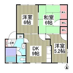 東武伊勢崎線 武里駅 徒歩6分の賃貸アパート 1階3DKの間取り