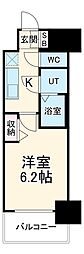 メイクスＷアート今池III 14階1Kの間取り