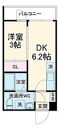 THE GARNET SUITE RESIDENCE 西院II 3階1DKの間取り