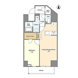 東京メトロ日比谷線 南千住駅 徒歩6分の賃貸マンション 3階1LDKの間取り