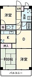 JR横浜線 相模原駅 徒歩3分の賃貸マンション 2階3DKの間取り