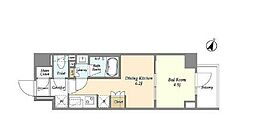 ウェルスクエア雪谷大塚レジデンス 3階1DKの間取り