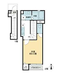 コンフォート明大前 2階1Kの間取り