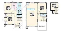築浅林島　吹抜展望戸建 1階3LDKの間取り