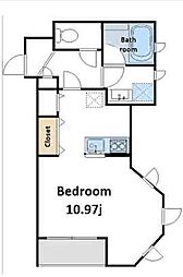 カスティージョみなみ野シティー 2階ワンルームの間取り