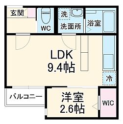 KLEIS西浦和 1LDKの間取図画像