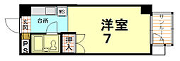KITANOクレセント 4階1Kの間取り