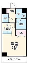 名古屋市営桜通線 瑞穂区役所駅 徒歩7分の賃貸マンション 4階1Kの間取り