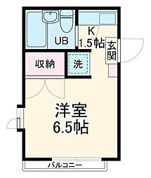 エルメゾン菅野 1階1Kの間取り