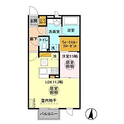 グランマーレ　Ｔ 1階1LDKの間取り