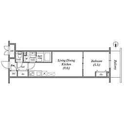 プライムガーデン若木 4階1LDKの間取り